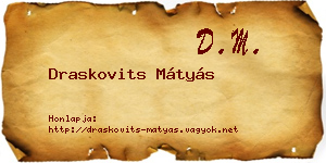 Draskovits Mátyás névjegykártya