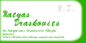 matyas draskovits business card